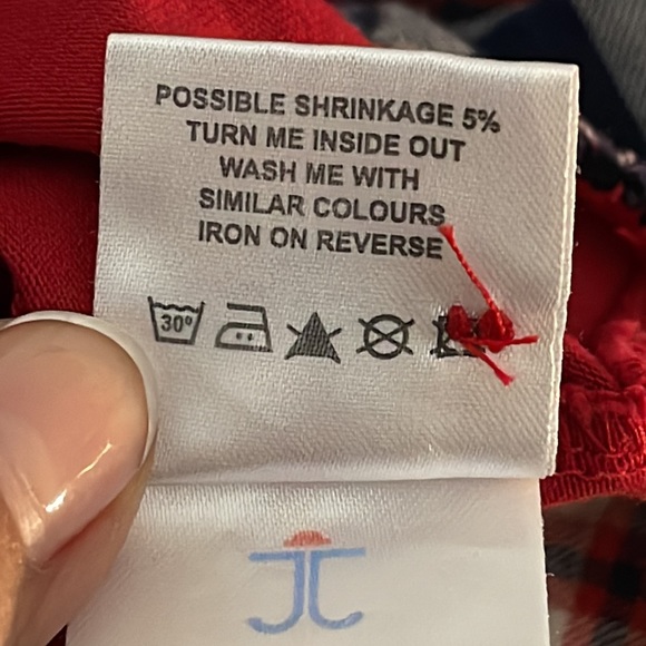 JESSIE AND JAMES LONDON RED BLUE CREAM PLAID LONG SLEEVE RUFFLED DRESS Size 3YR - Picture 10 of 15